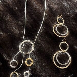 Swarovski  Silver and Gold Circle Jewelry Set